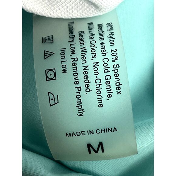 Baby Blue One Piece Swimsuit Deep Cutout Ties Open Back Barbie Barbiecore Size M - Picture 7 of 12